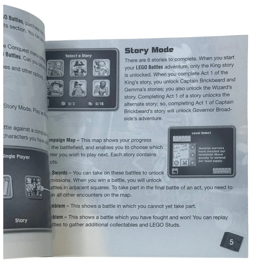 LEGO Battles Nintendo DS Instruction‎ Manual Booklet NTR-C5SE-USA 2009